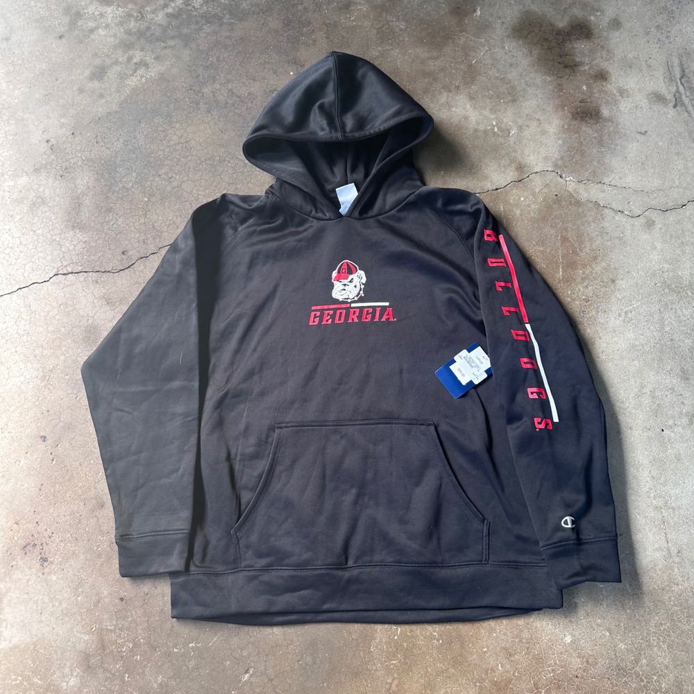 Champion Hoodie Mens Large Black New Georgia Bulldogs Performance Pullover